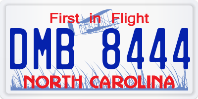 NC license plate DMB8444
