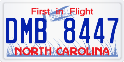 NC license plate DMB8447