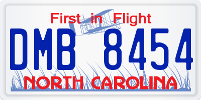 NC license plate DMB8454