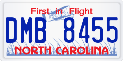 NC license plate DMB8455