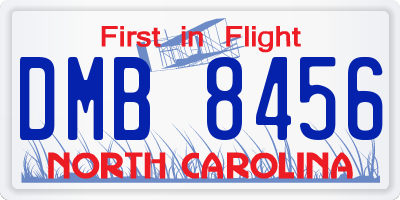 NC license plate DMB8456