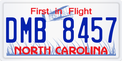 NC license plate DMB8457