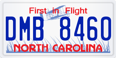 NC license plate DMB8460