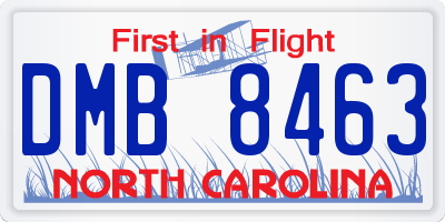 NC license plate DMB8463