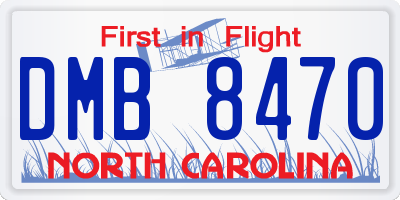 NC license plate DMB8470