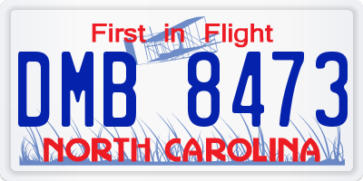 NC license plate DMB8473