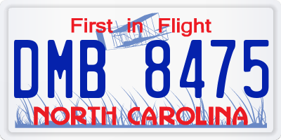 NC license plate DMB8475
