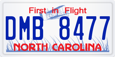 NC license plate DMB8477