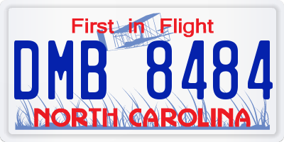 NC license plate DMB8484