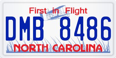 NC license plate DMB8486