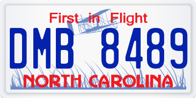 NC license plate DMB8489