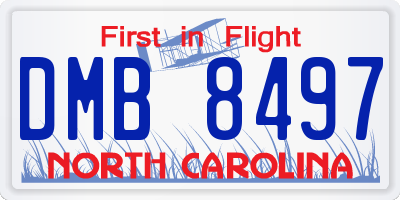 NC license plate DMB8497