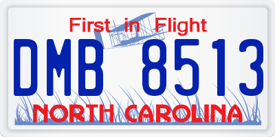 NC license plate DMB8513