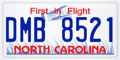 NC license plate DMB8521