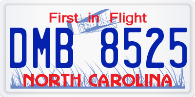 NC license plate DMB8525