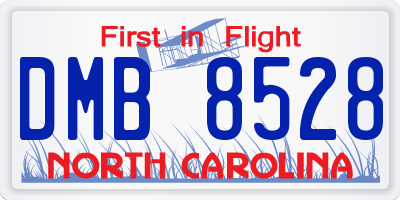 NC license plate DMB8528