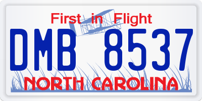 NC license plate DMB8537