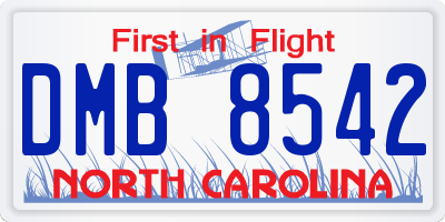 NC license plate DMB8542