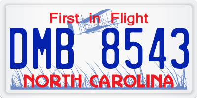 NC license plate DMB8543