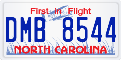 NC license plate DMB8544