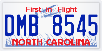 NC license plate DMB8545