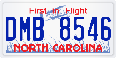 NC license plate DMB8546