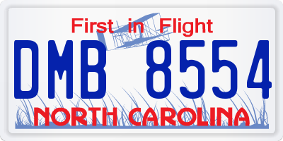 NC license plate DMB8554