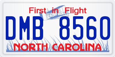 NC license plate DMB8560