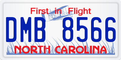 NC license plate DMB8566