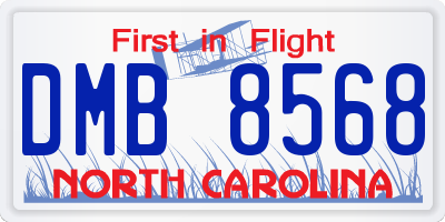NC license plate DMB8568