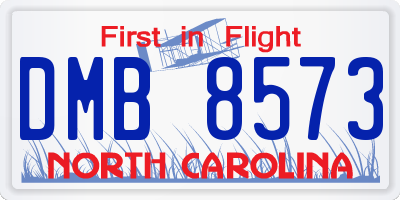 NC license plate DMB8573