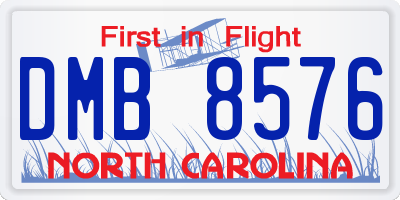 NC license plate DMB8576