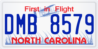 NC license plate DMB8579