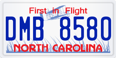 NC license plate DMB8580