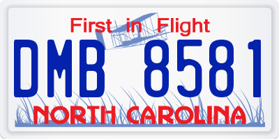 NC license plate DMB8581