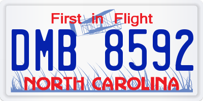 NC license plate DMB8592
