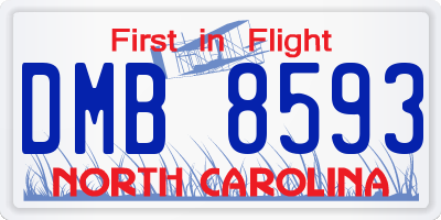 NC license plate DMB8593