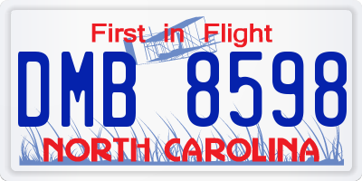 NC license plate DMB8598