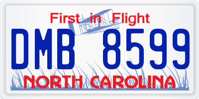 NC license plate DMB8599