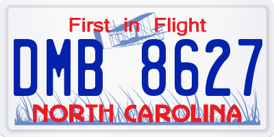 NC license plate DMB8627