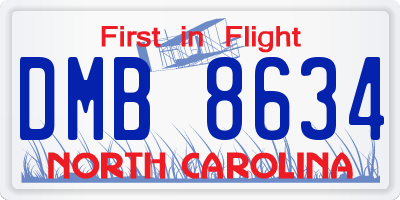 NC license plate DMB8634