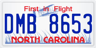 NC license plate DMB8653