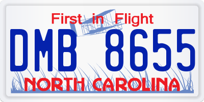NC license plate DMB8655