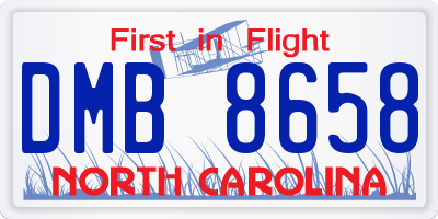 NC license plate DMB8658