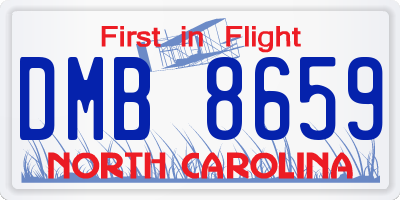 NC license plate DMB8659