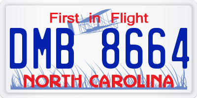 NC license plate DMB8664