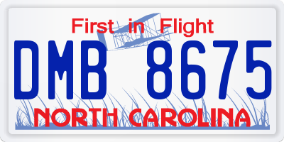 NC license plate DMB8675