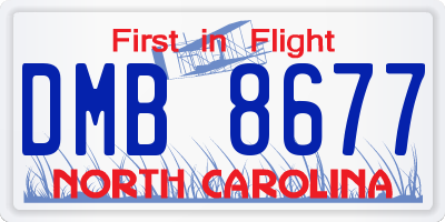 NC license plate DMB8677