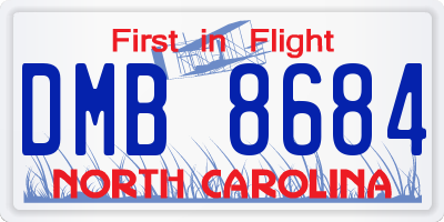 NC license plate DMB8684