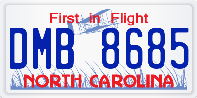 NC license plate DMB8685